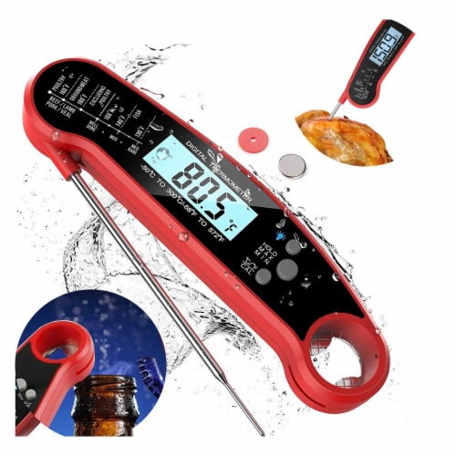 EEEkit Instant Read Meat Thermometer Red Perspective: front