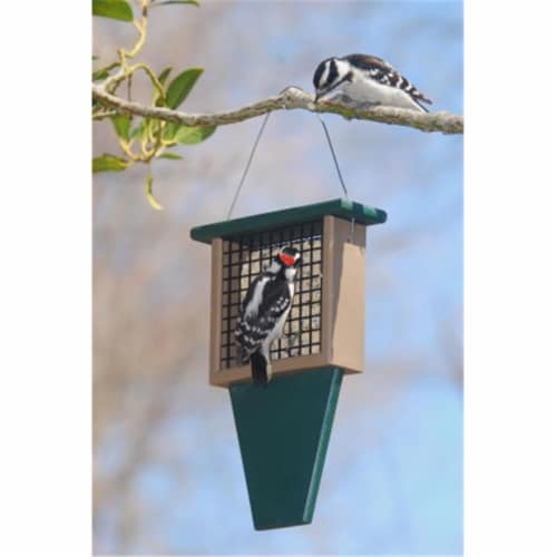 Songbird Essentials SERUBSF100HD Suet Feeder with Tail Prop-Hunter Driftwood Perspective: front