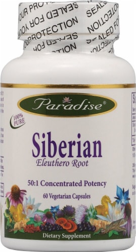 Paradise Herbs Siberian Eleuthero Root Vegetarian Capsules Perspective: front