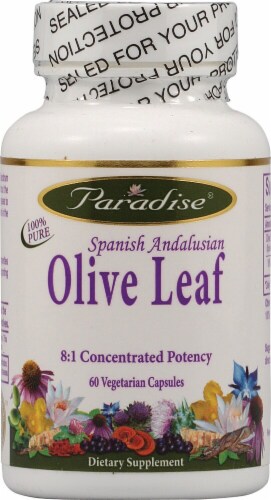 Paradise Herbs Olive Leaf Vegetarian Capsules 250 mg Perspective: front