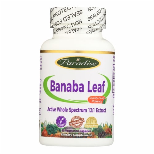 Paradise Herbs Banaba Leaf Vegetarian Capsules Perspective: front
