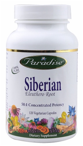 Paradise Herbs Siberian Eleuthero Root Vegetarian Capsules Perspective: front