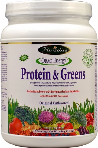 Paradise Herbs Original Unflavored ORAC-Energy Protein & Greens Perspective: front