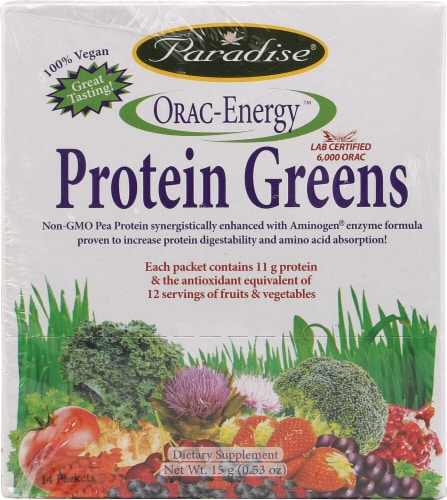 Paradise Herbs Orac Energy Protein Greens Dietary Supplement Packets Perspective: front