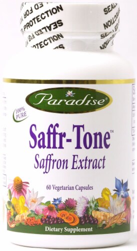 Paradise Herbs Saffr-Tone Saffron Extract Vegetarian Capsules Perspective: front