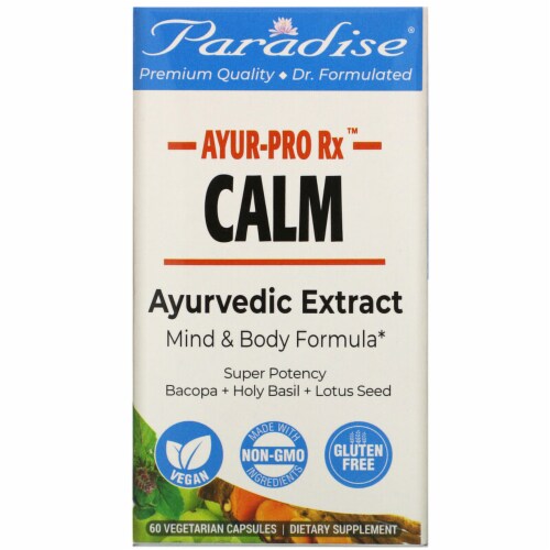 Paradise Herbs AYUR-Pro Rx Gluten Free Calm Vegetarian Capsules Perspective: front