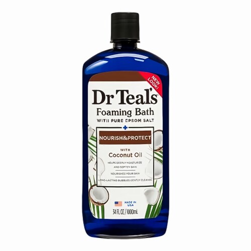 Dr Teal's Pure Epsom Salt Foaming Bath Coconut Oil (Pack of 3) Perspective: front