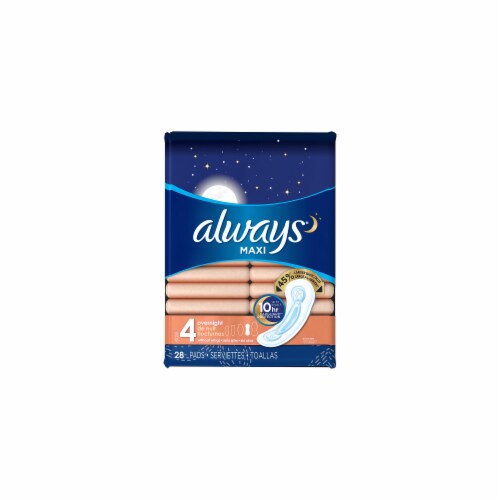 Always Maxi Size 4 Overnight Pads Without Wings Unscented (Pack of 3), 3  packs - Foods Co.