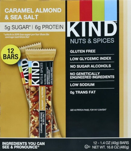 KIND Nuts and Spices Low Carb Nutritional Snack Bar (Pack of 6) Perspective: front