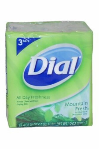 Dial Antibacterial Bar Soap, Mountain Fresh (Pack of 3) Perspective: front