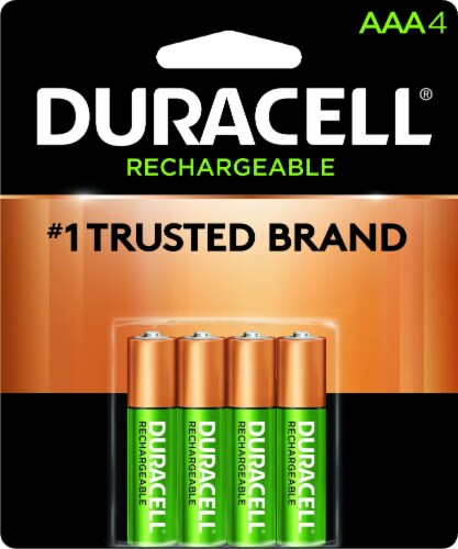 Duracell Rechargeable AAA Batteries, 4 Count Pack, Triple A Battery (Pack of 6) Perspective: front