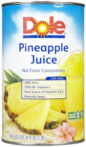 Dole 100 Pineapple Juice 46 oz Pack of 8 8 pack Harris Teeter