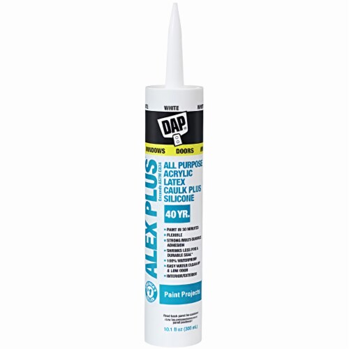 DAP INC 18152 10.1oz White Alex Plus Acrylic Latex Caulk with Silicone (Pack of 3) Perspective: front