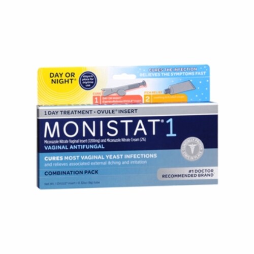 Monistat 1, 1-Day or Night Combination Vaginal Antifungal Treatment