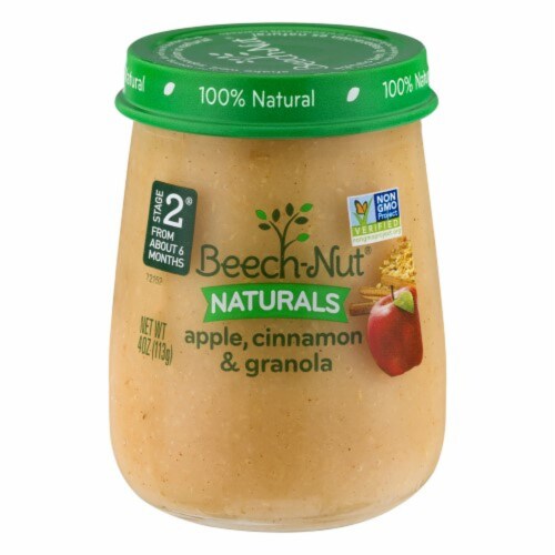 Beech-Nut Naturals Baby Food Apple, Cinnamon & Granola (Pack of 14) Perspective: front