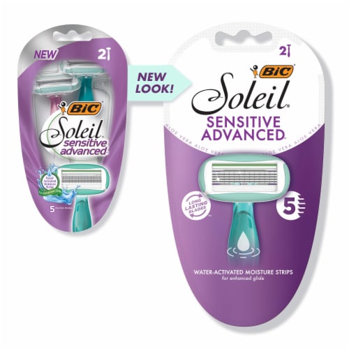BIC Soleil Sensitive Advanced 5-Blade Women's Disposable Razor (Pack of 32) Perspective: front