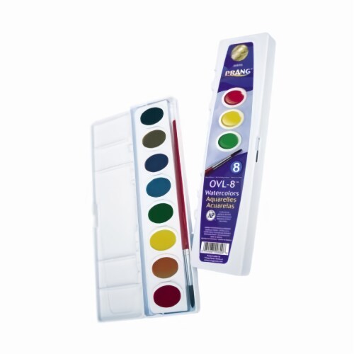 Professional Watercolors, 8 Assorted Colors, Oval Pan Palette Tray Professional Watercolors, 8 Assorted Colors, Oval Pan Palette Tray