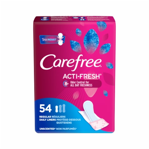 Carefree Acti-Fresh Regular Pantiliners Unscented (Pack of 5) Perspective: front