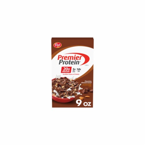 Post Premier Protein Chocolate Almond Cereal 9 oz (Pack of 2) Perspective: front
