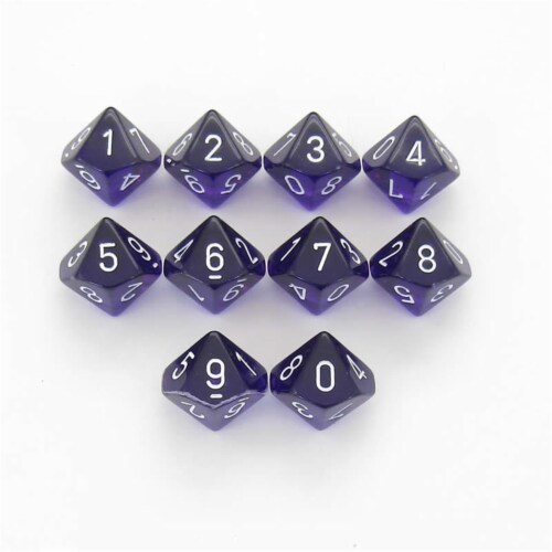 Chessex Manufacturing CHX23277 D10 Clamshell Purple Translucent 