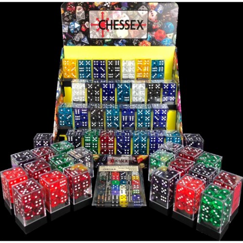 Chessex Manufacturing CHX236AA 16 mm Dice Box of Translucent D6 Sets - Pack of 50 Perspective: front