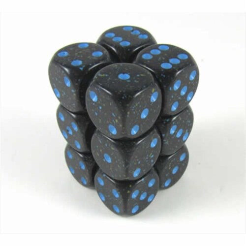 Chessex Manufacturing 25738 Bluestars Speckled - 6 Sided 16 mm Dice Set Of 12 Perspective: front