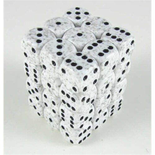 Chessex Manufacturing 25911 Arctic Camo Speckled - 6 Sided 12 mm Dice Set Of 36 Perspective: front