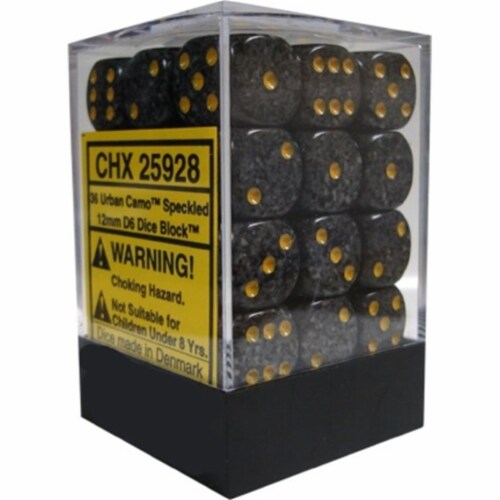 Chessex Manufacturing 25928 Urbancamo Speckled - 6 Sided 12 mm Dice Set Of 36 Perspective: front