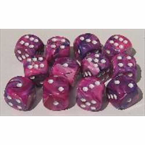 Chessex Manufacturing 27457 Festive Violet With White Numbers Dice Set Of 7 Perspective: front