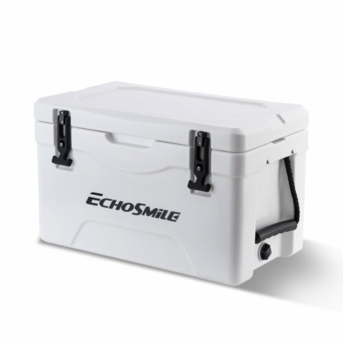 EchoSmile 30 Quart White Rotomolded Cooler Perspective: front