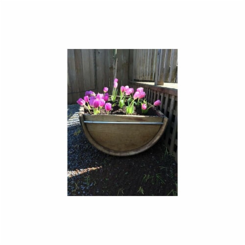 DonovanMaker wine-planterwheels Wine Barrel Planter on Wheels Perspective: front