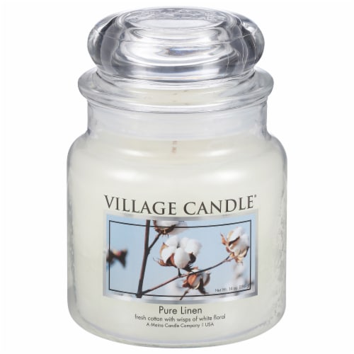 Village Candle® Pure Linen Jar Candle Perspective: front