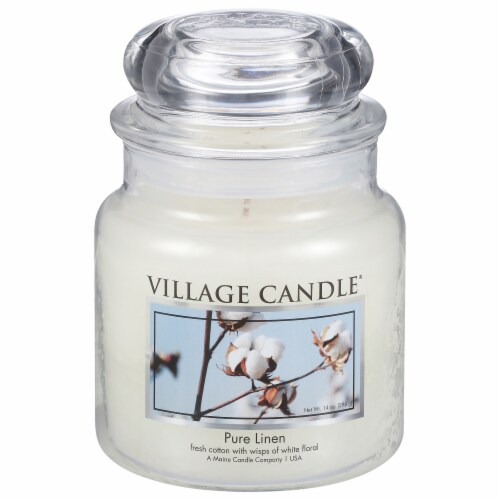Village Candle® Pure Linen Jar Candle Perspective: front