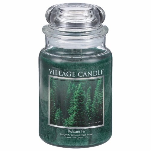 Village Candle® Balsam Fir Jar Candle Perspective: front