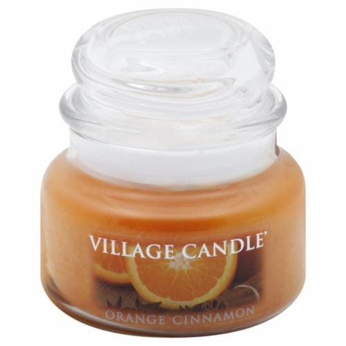 Village Candle Orange Cinnamon Jar Candle Perspective: front