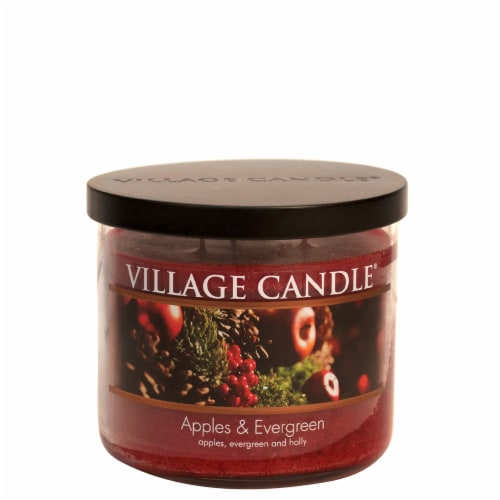 Village Candle Apples & Evergreen Candle Perspective: front