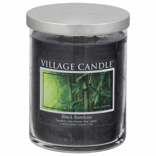 Village Candle® Black Bamboo Jar Candle Perspective: front