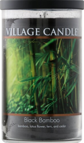 Village Candle® Black Bamboo Candle Perspective: front