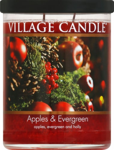 Village Candle Apples & Evergreen Jar Candle Perspective: front