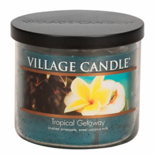 Village Candle Tropical Getaway Scented Candle Bowl Perspective: front