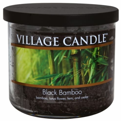 Village Candle Black Bamboo Jar Candle Perspective: front