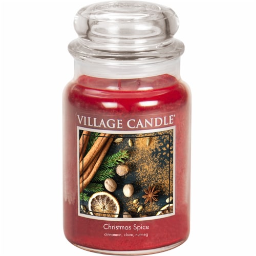 Village Candle Christmas Spice Jar Candle Perspective: front