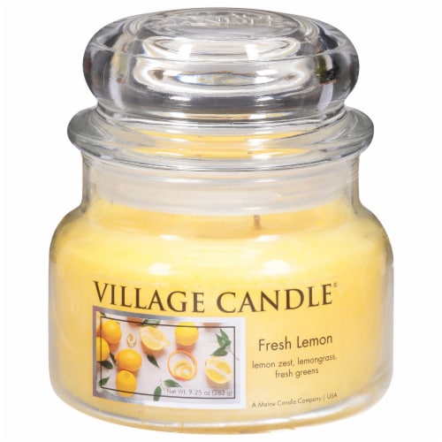 Village Candle® Fresh Lemon Jar Candle Perspective: front