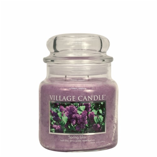 Village Candle Spring Lilac Scented Jar Candle Perspective: front
