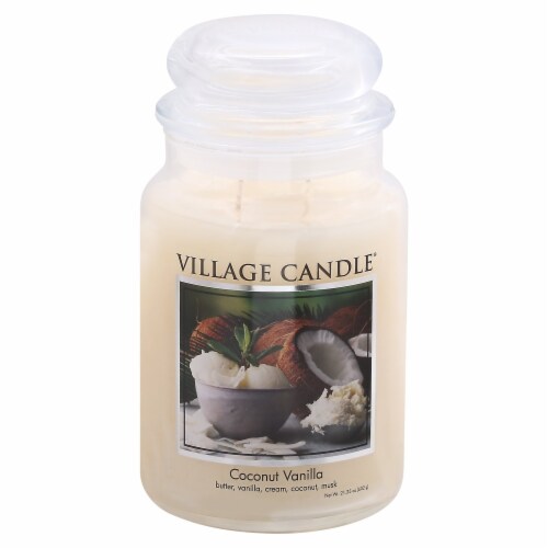 Village Candle® Coconut Vanilla Jar Candle Perspective: front