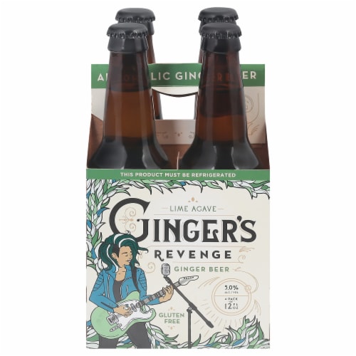 Ginger's Revenge Lime Agave Alcoholic Hard Ginger Beer Perspective: front