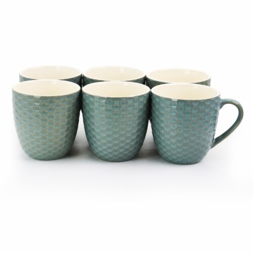 Elama Honeycomb 6 Piece 15 oz. Mug Set in Turquoise, Each - Ralphs