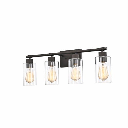 Lighting MERCY Contemporary 4 Light Rubbed Bronze Bath Vanity Fixture 27 Width Perspective: front
