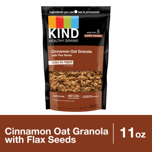 KIND Healthy Grains Cinnamon Oat with Flax Seeds Granola Clusters Perspective: front