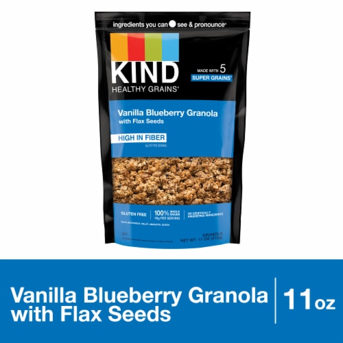 KIND Healthy Grains Vanilla Blueberry Granola with Flax Seeds Perspective: front
